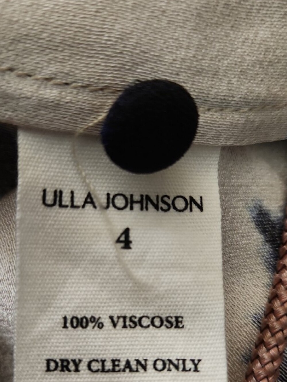 Ulla Johnson Liliana Navy & Cream Ikat-Print Blouse Size 4 Nwt - Picture 13 of 14